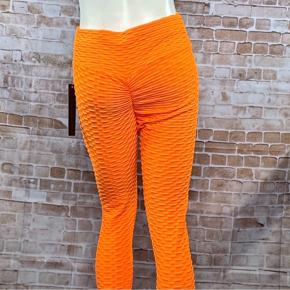 New Mix Women's Butt Scrunch Textured Neon Workout Leggings - Size: L / XL - NWT - Picture 5 of 11
